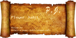 Pleyer Judit névjegykártya